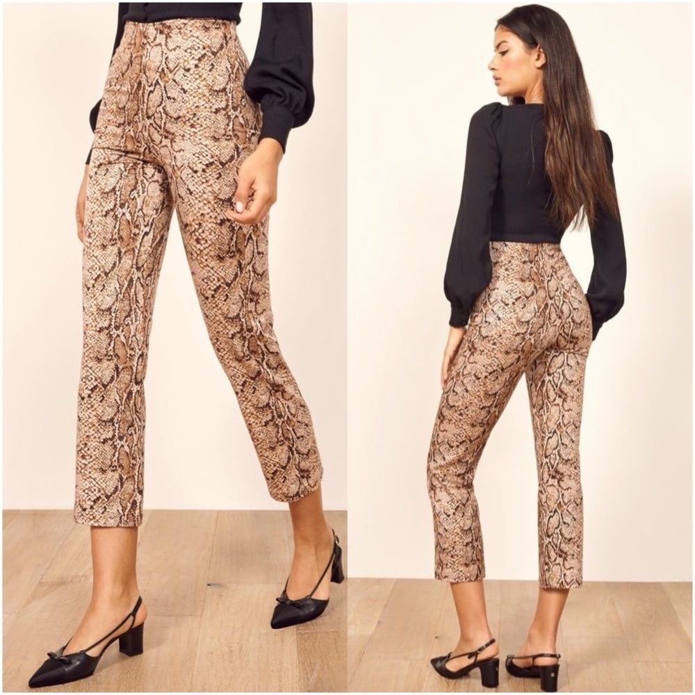 REFORMATION The Marlon Pant In Snake Print